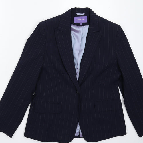 Autonomy Womens Blue Striped  Jacket Suit Jacket Size 12