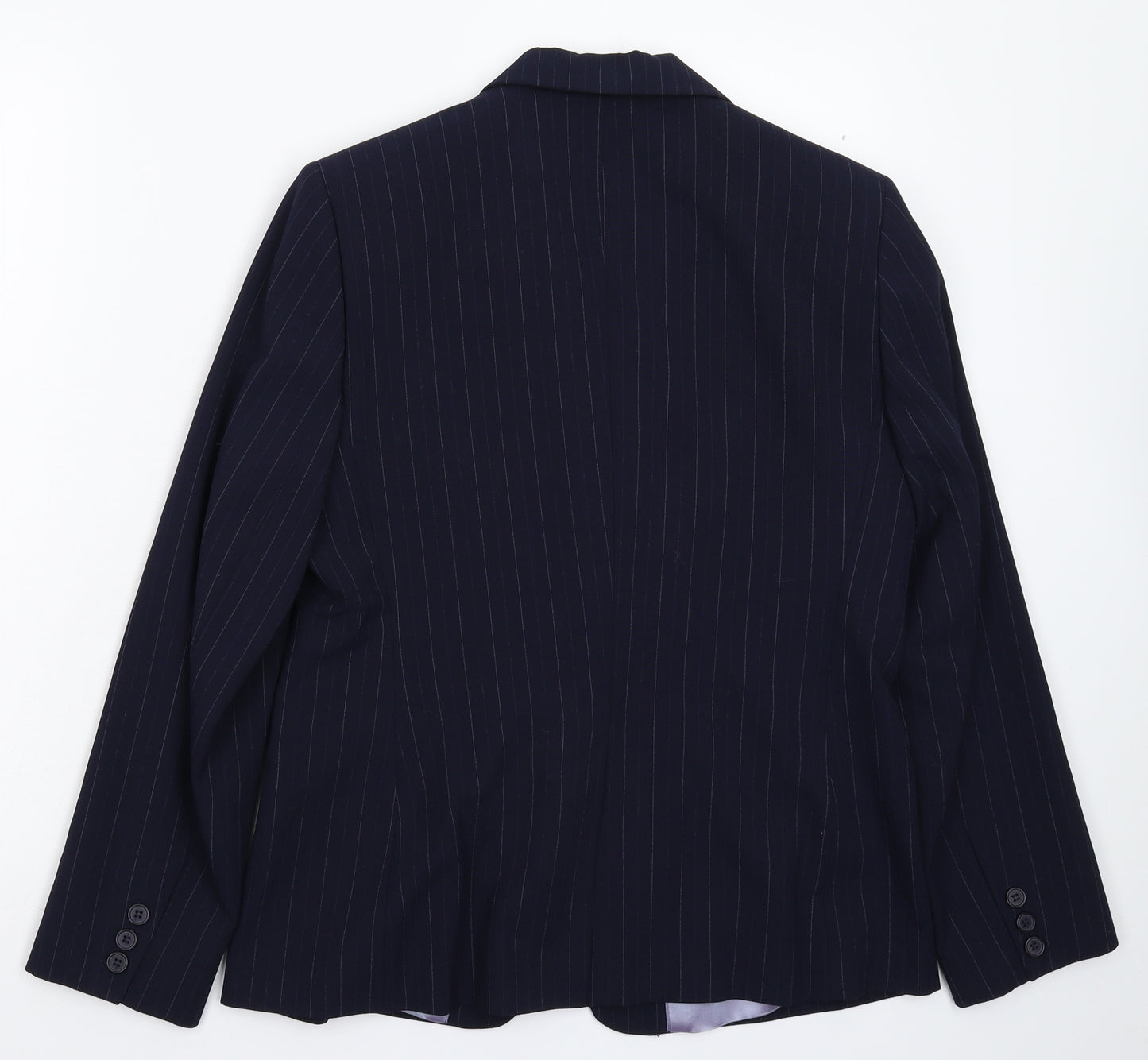 Autonomy Womens Blue Striped  Jacket Suit Jacket Size 12