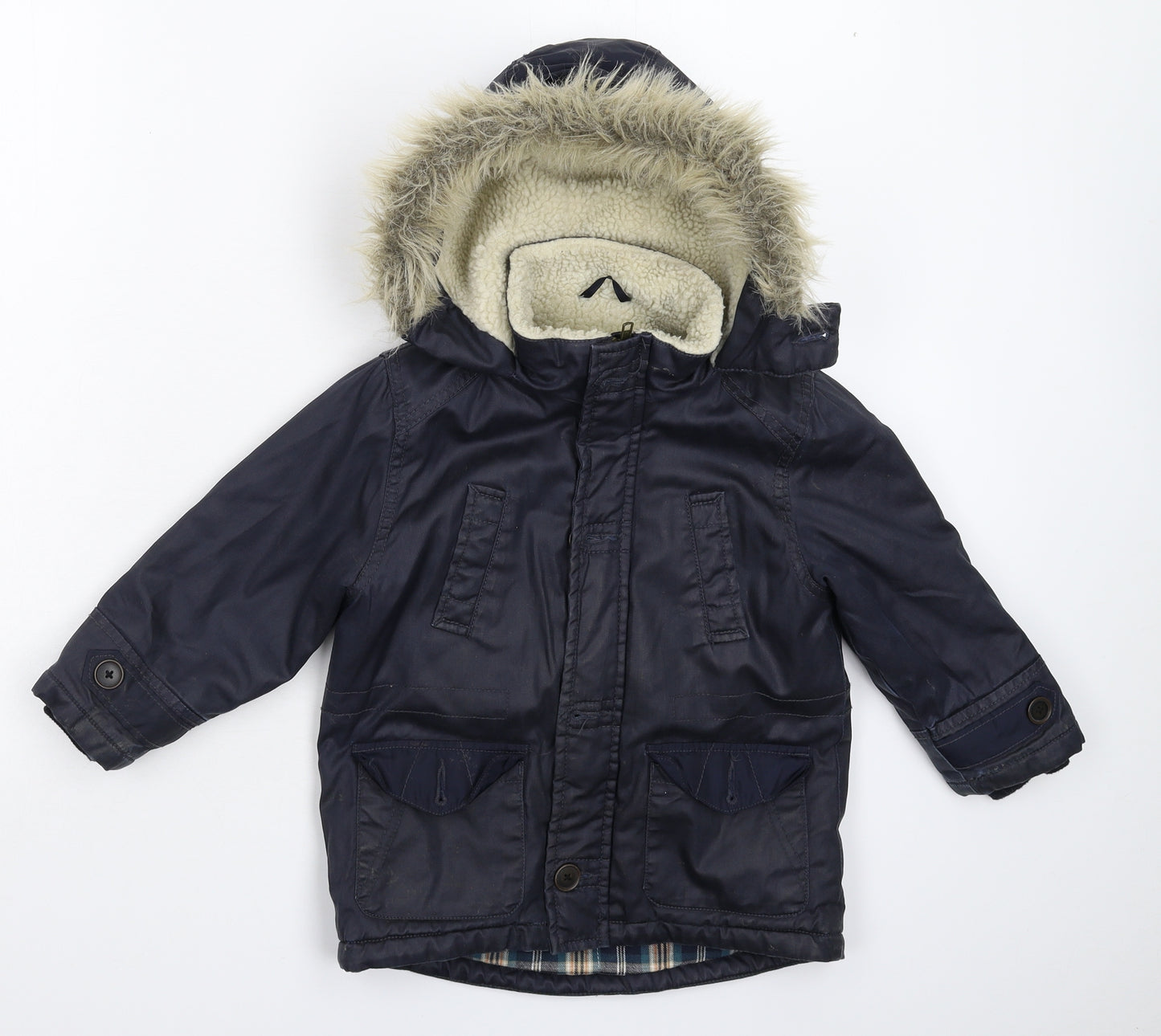 Matalan Boys Blue   Parka Coat Size 3 Years
