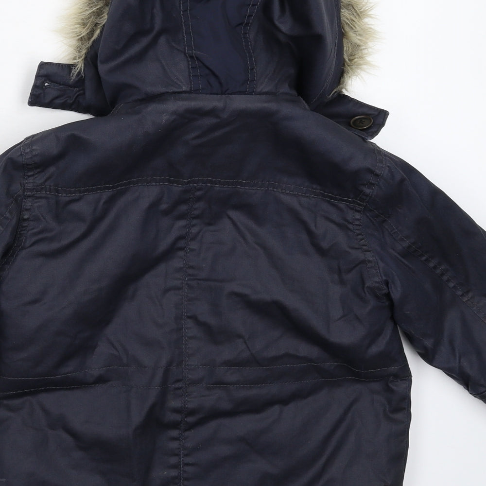 Matalan Boys Blue   Parka Coat Size 3 Years