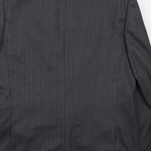 Greenwods Mens Grey Striped  Jacket Suit Jacket Size 42