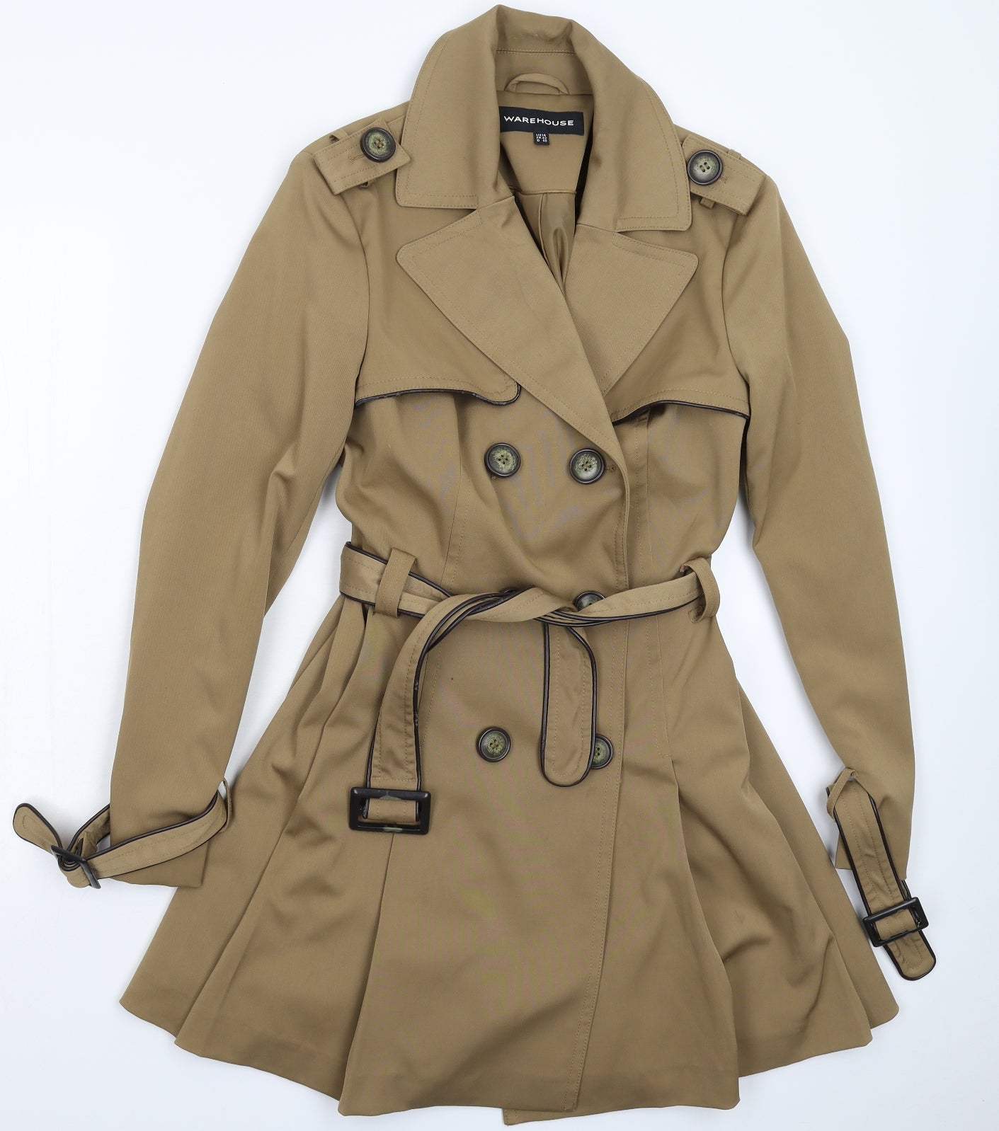 Warehouse Womens Grey   Pea Coat Coat Size 14