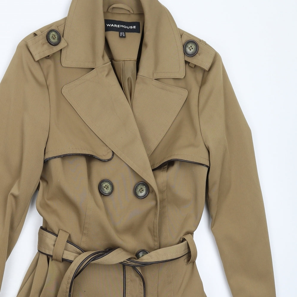 Warehouse Womens Grey   Pea Coat Coat Size 14