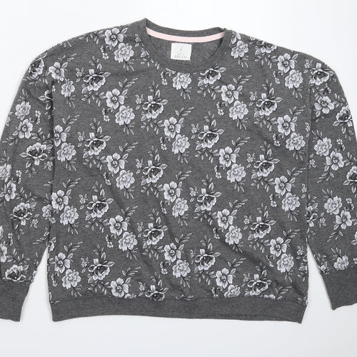Matalan Womens Grey Floral  Top Pyjama Top Size M