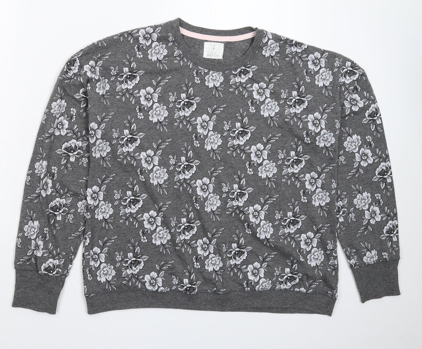 Matalan Womens Grey Floral  Top Pyjama Top Size M