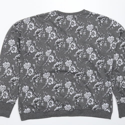 Matalan Womens Grey Floral  Top Pyjama Top Size M