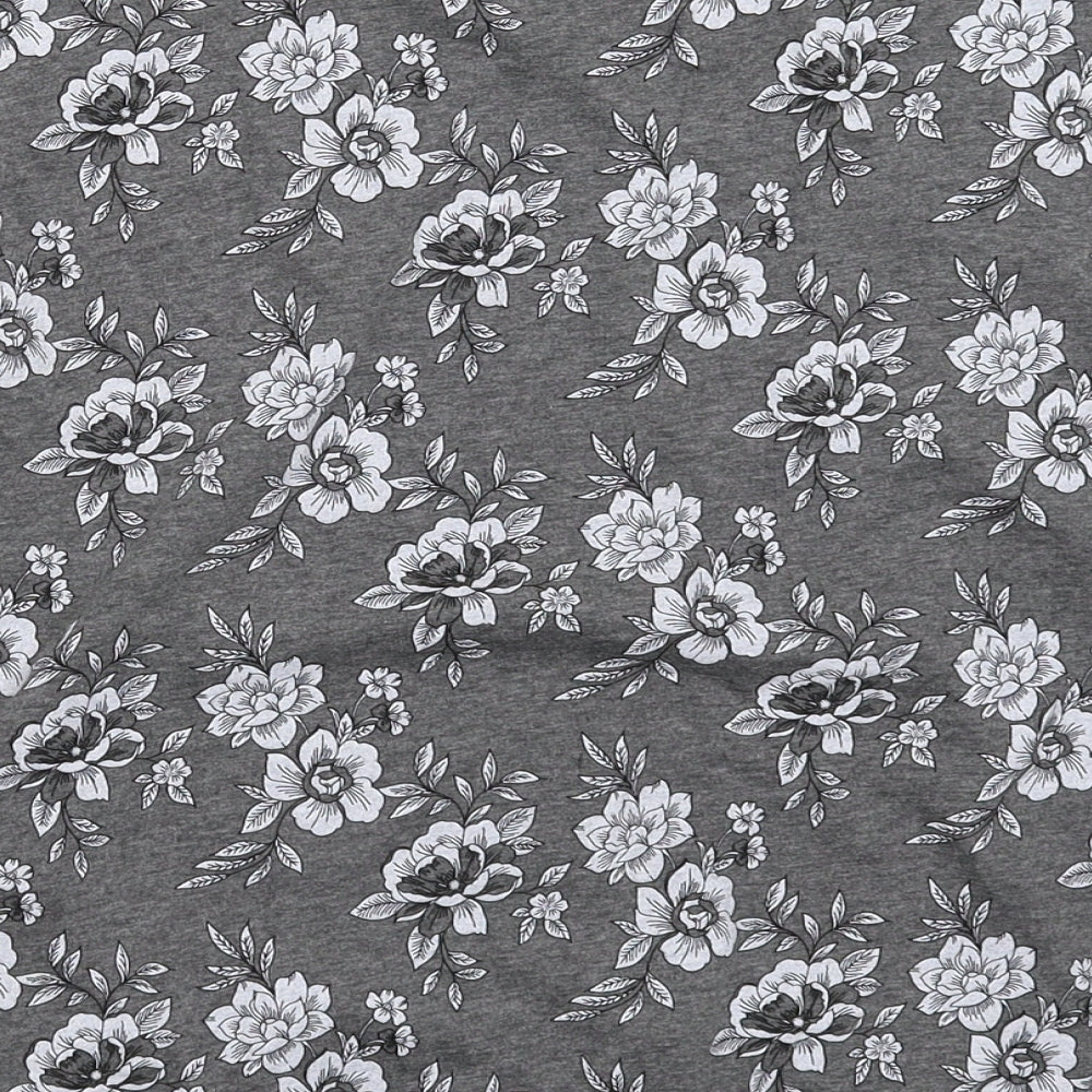 Matalan Womens Grey Floral  Top Pyjama Top Size M