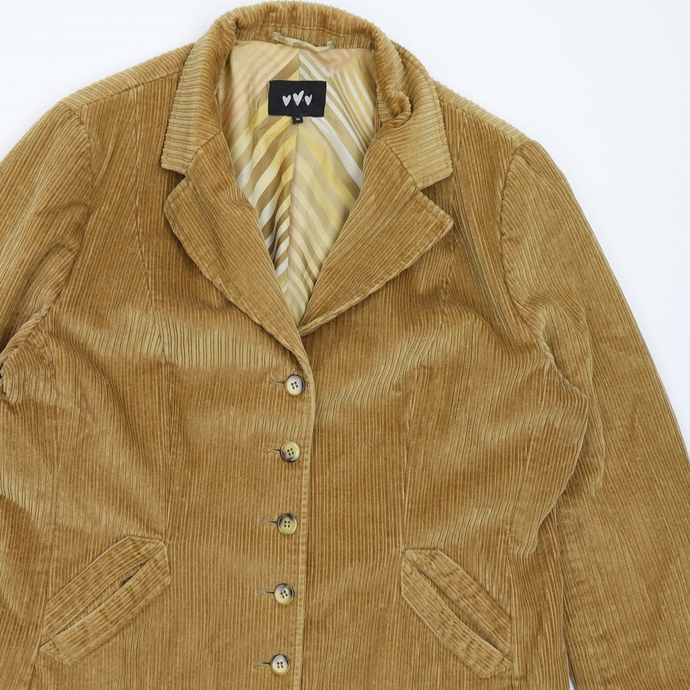 Per Una Womens Beige  Corduroy Parka Coat Size 18