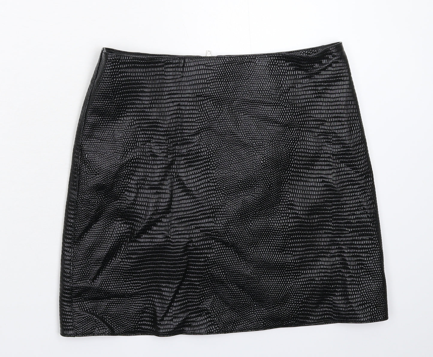 Warehouse Womens Black   Mini Skirt Size 10  - Faux Leather