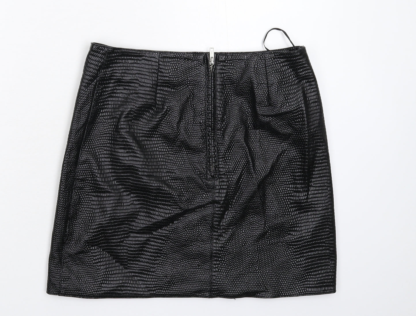 Warehouse Womens Black   Mini Skirt Size 10  - Faux Leather