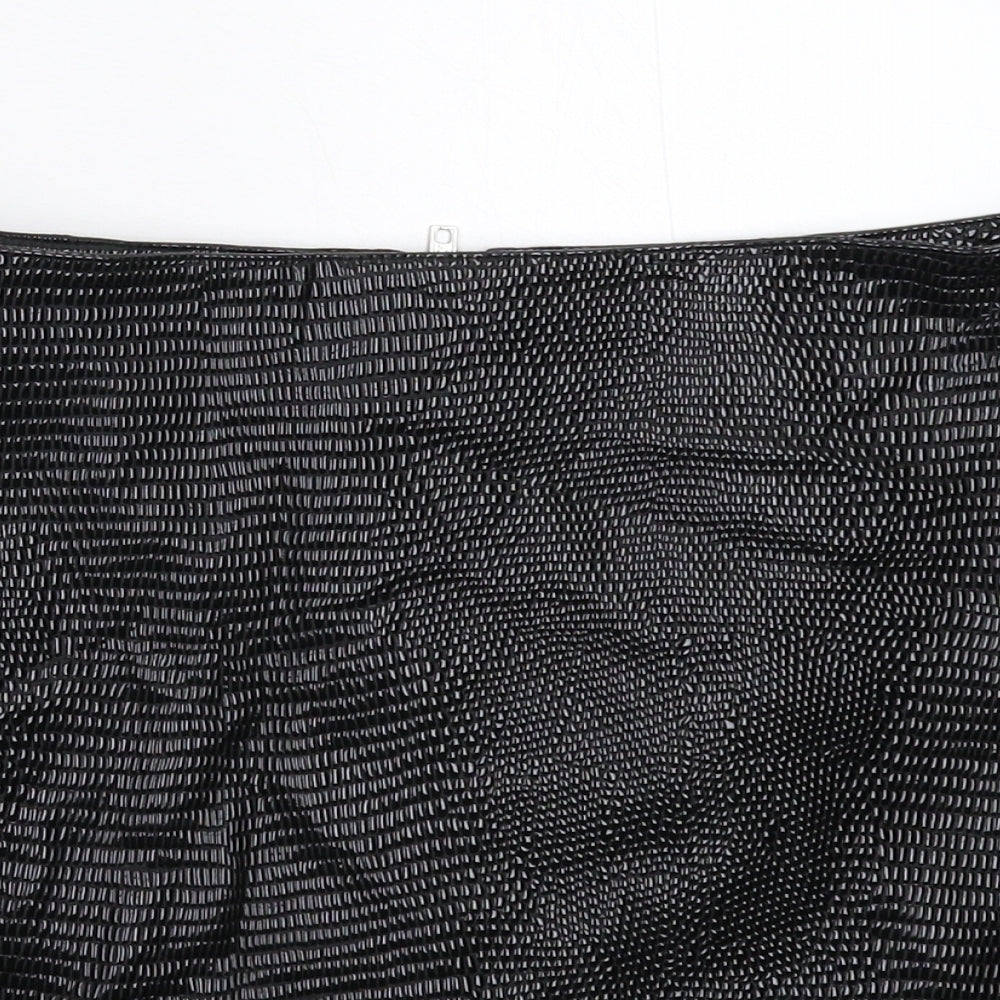 Warehouse Womens Black   Mini Skirt Size 10  - Faux Leather