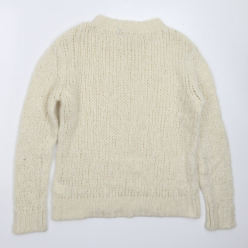 Bik Bok Womens White  Knit Pullover Jumper Size L
