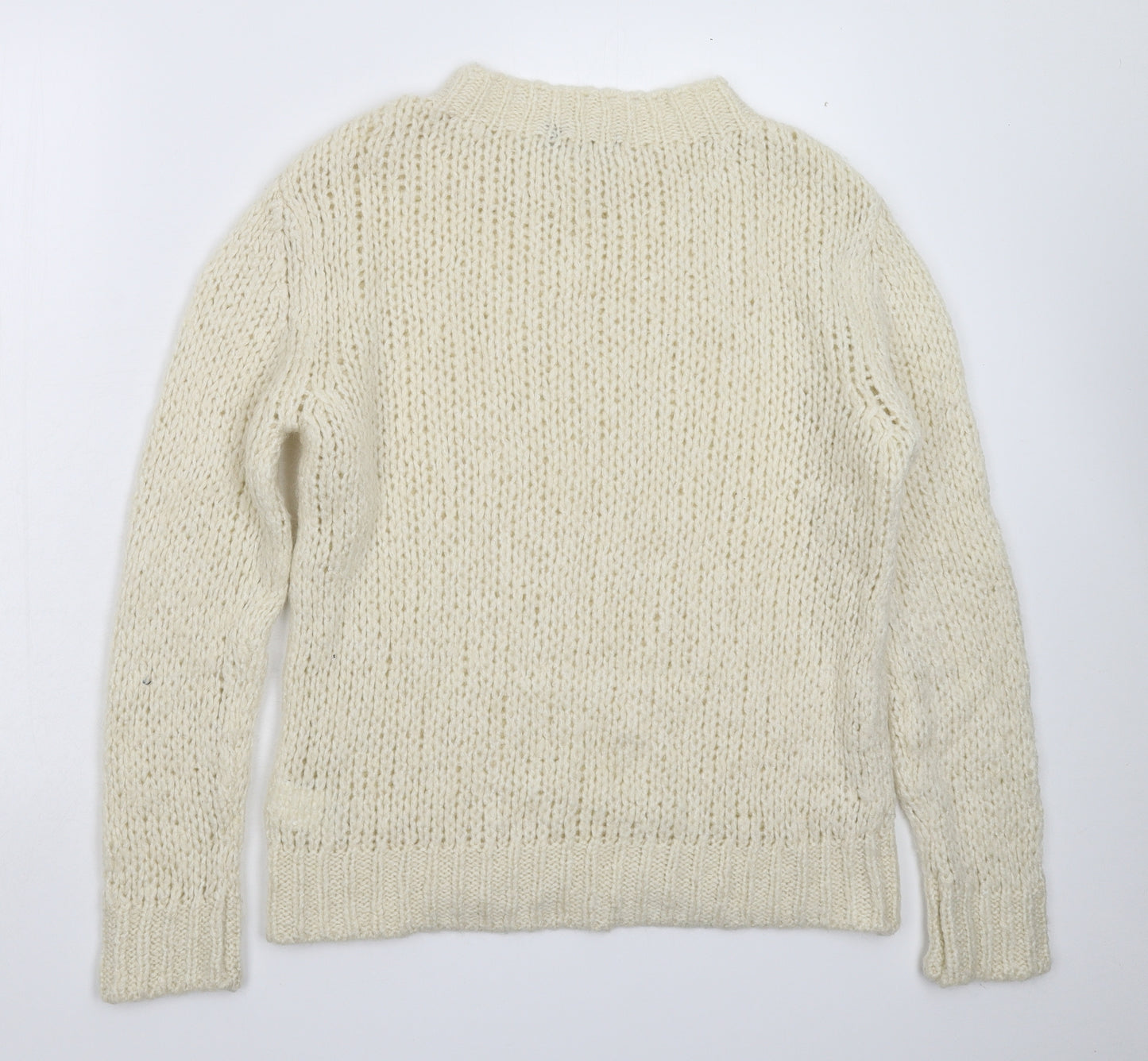 Bik Bok Womens White  Knit Pullover Jumper Size L