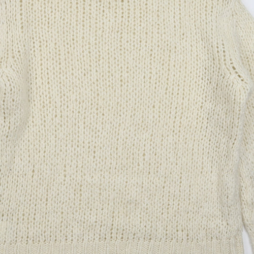 Bik Bok Womens White  Knit Pullover Jumper Size L
