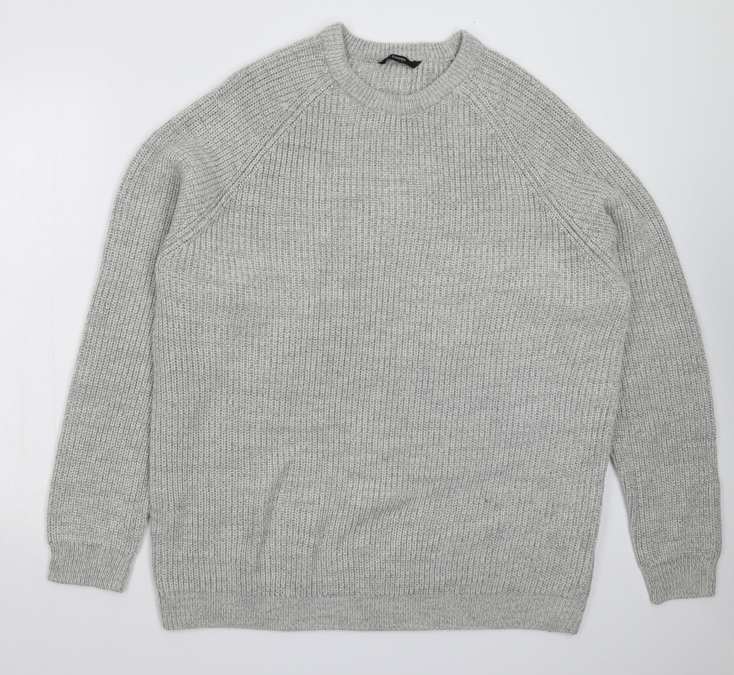 George Mens Grey  Knit Pullover Jumper Size 2XL
