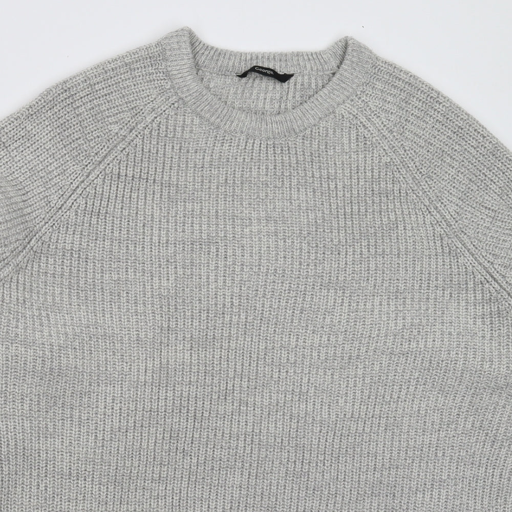 George Mens Grey  Knit Pullover Jumper Size 2XL