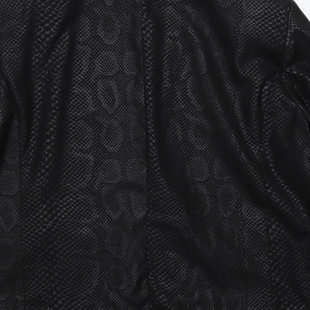 River Island Womens Black Animal Print  Jacket Blazer Size 12