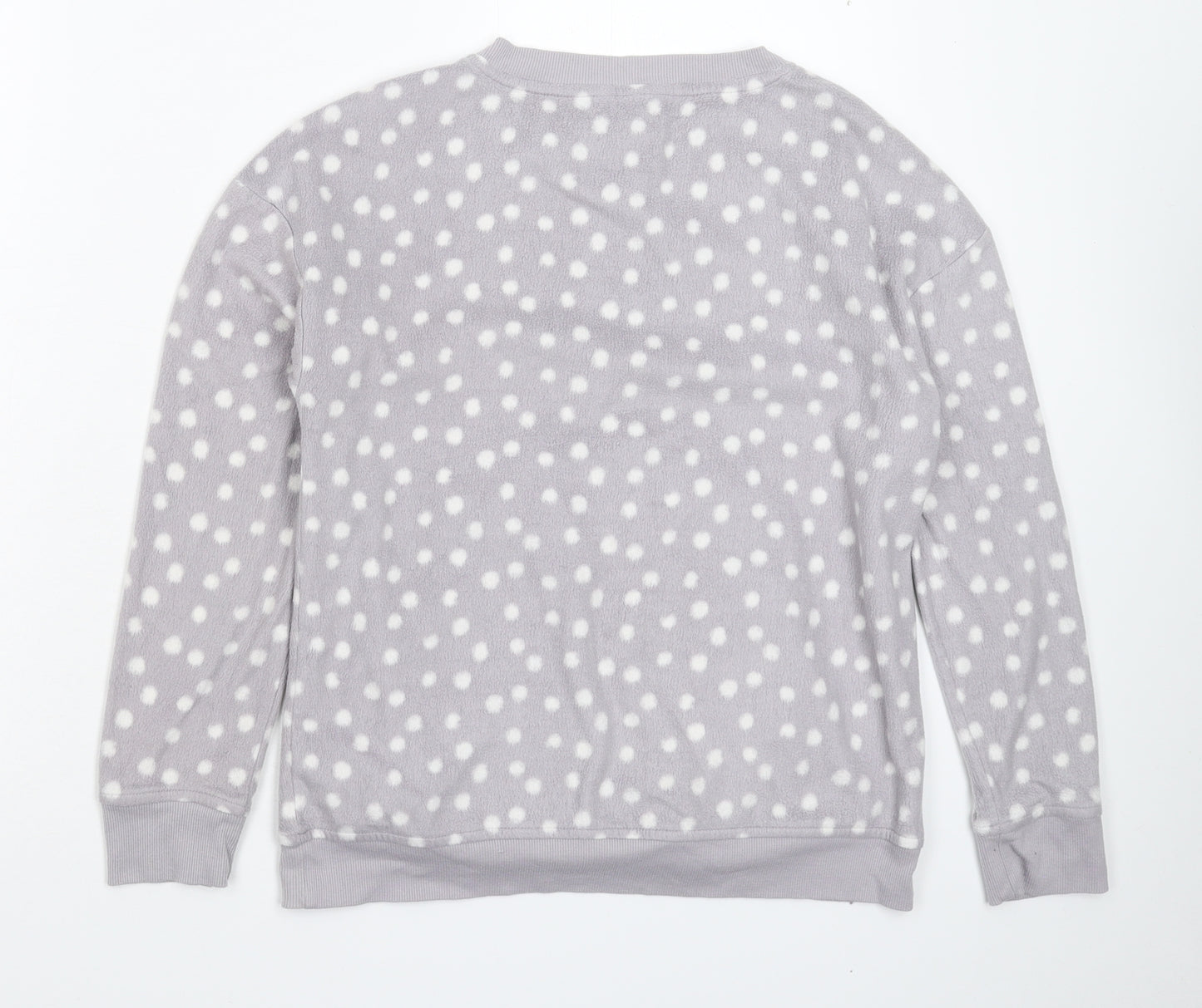Marks and Spencer Womens Grey Polka Dot Fleece Top Pyjama Top Size 10