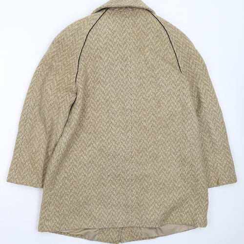 La Petite Womens Beige Herringbone  Jacket Coat Size L
