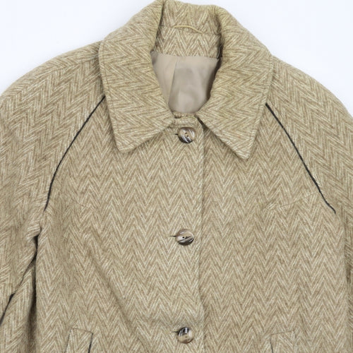 La Petite Womens Beige Herringbone  Jacket Coat Size L