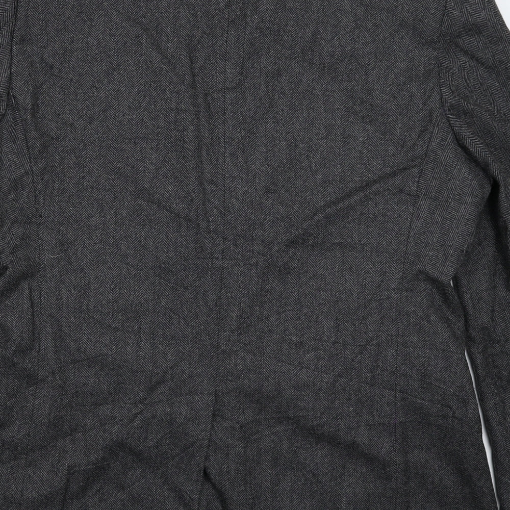 Louis Feraud Mens Grey Herringbone  Jacket Suit Jacket Size 42