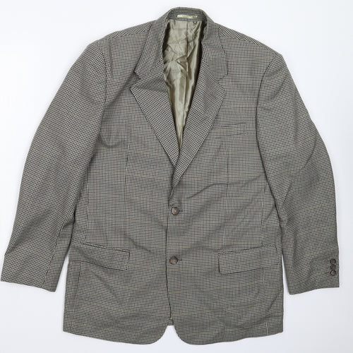 Preworn Mens Multicoloured Houndstooth  Jacket Suit Jacket Size 40
