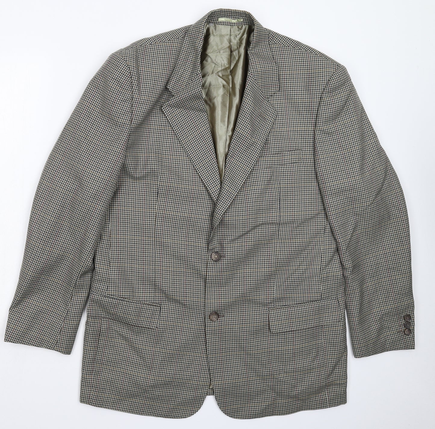 Preworn Mens Multicoloured Houndstooth  Jacket Suit Jacket Size 40