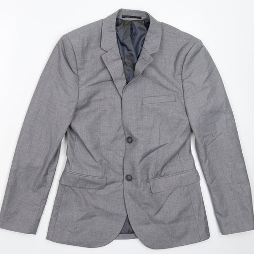 Topman Mens Grey   Jacket Suit Jacket Size 36