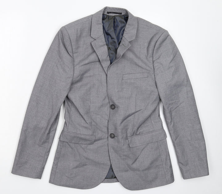 Topman Mens Grey   Jacket Suit Jacket Size 36