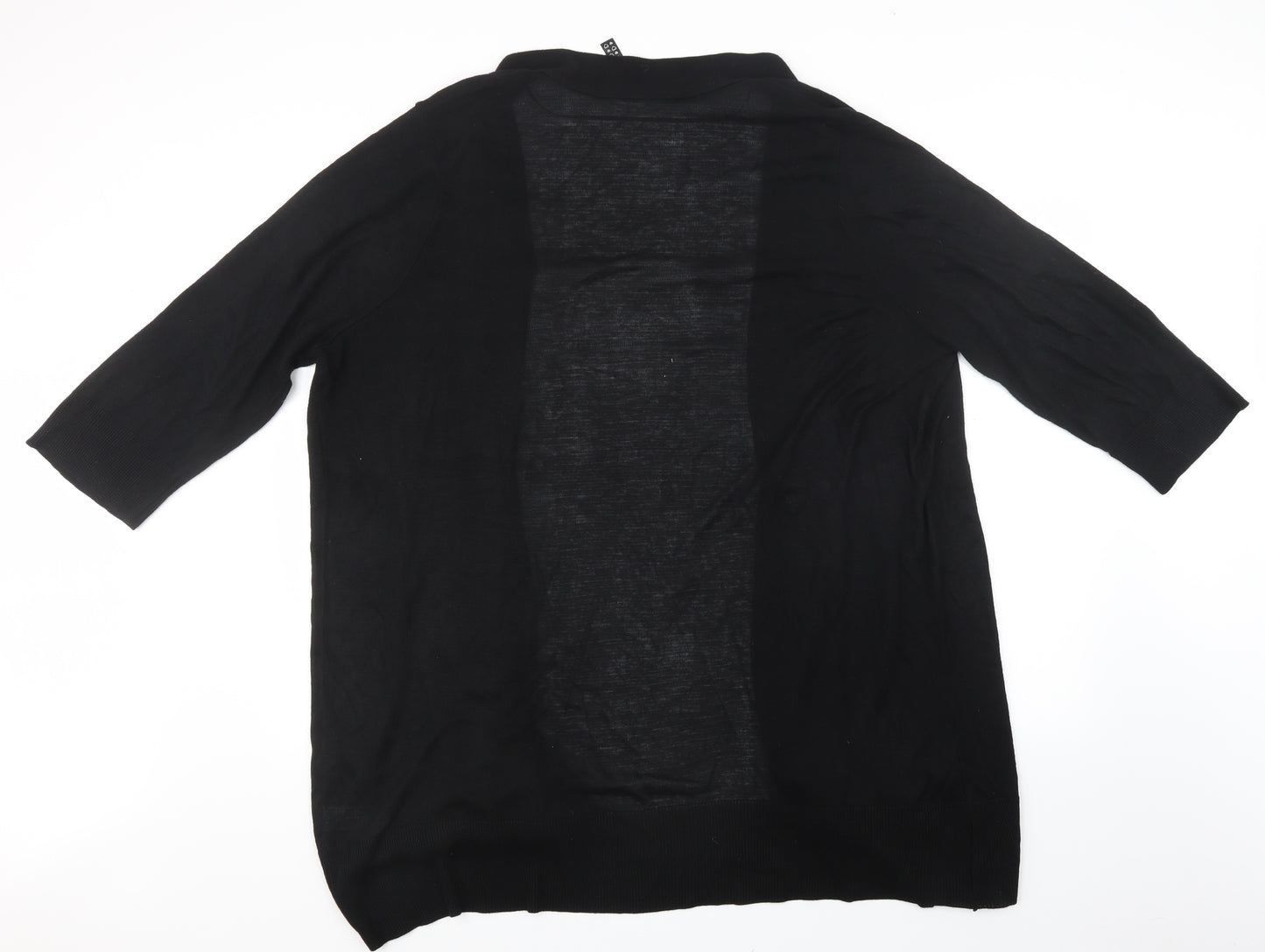 Preworn Womens Black  Knit Cardigan Jumper Size L