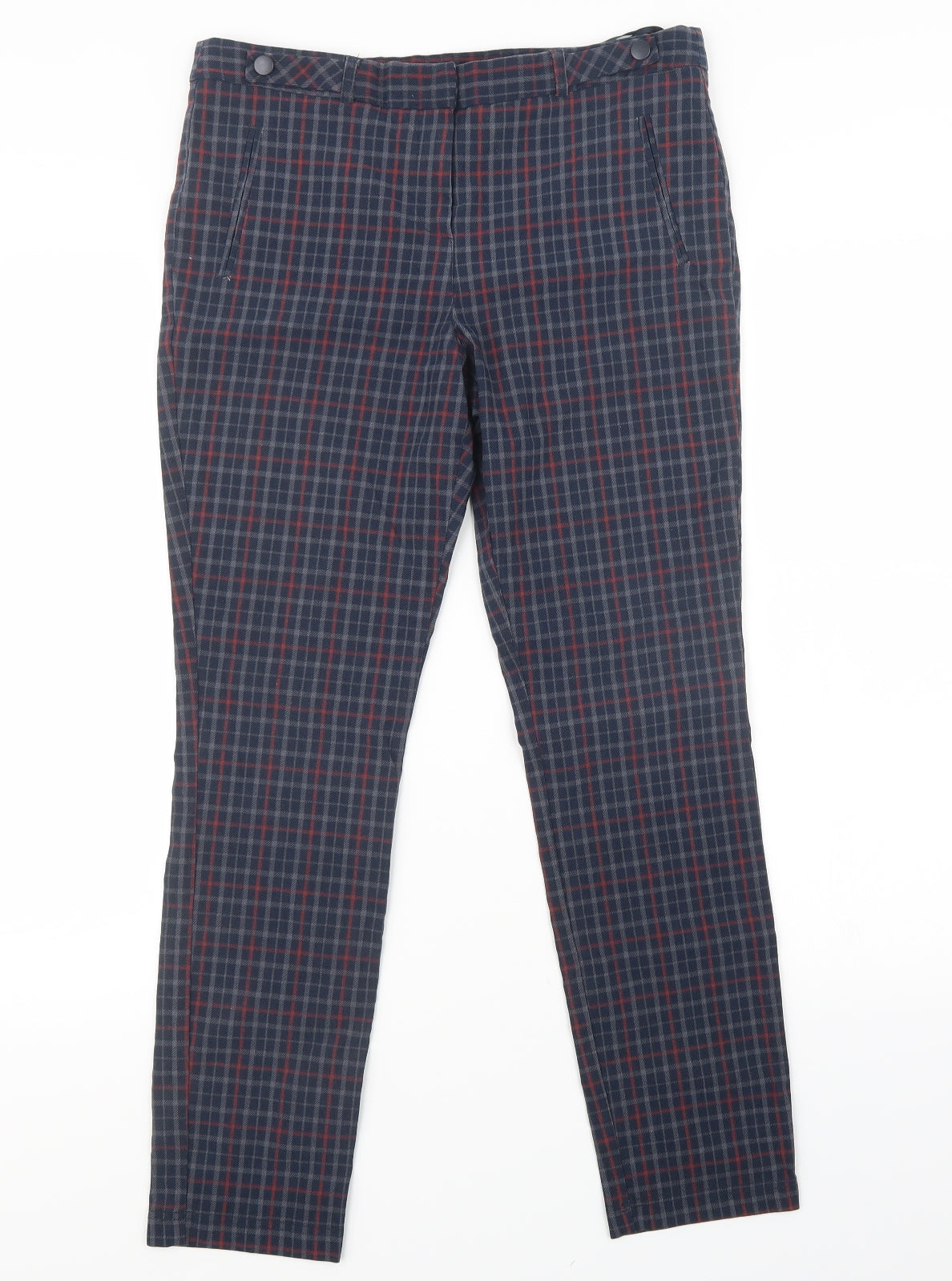 Debenhams Womens Blue Check  Trousers  Size 12 L30 in