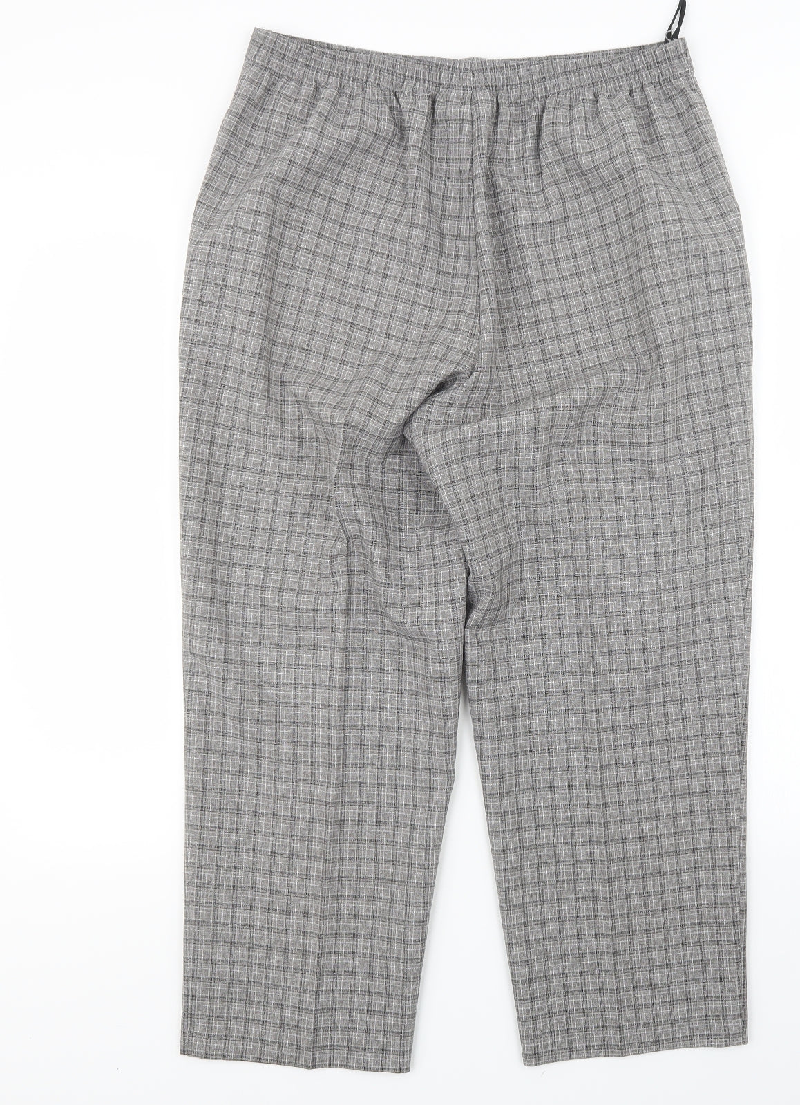 Bonmarché Womens Grey Check  Trousers  Size 14 L28 in