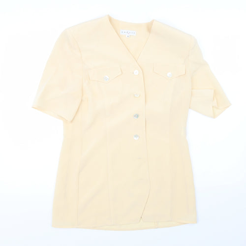 Precis Womens Yellow   Basic Blouse Size 10  - Padded Shoulders