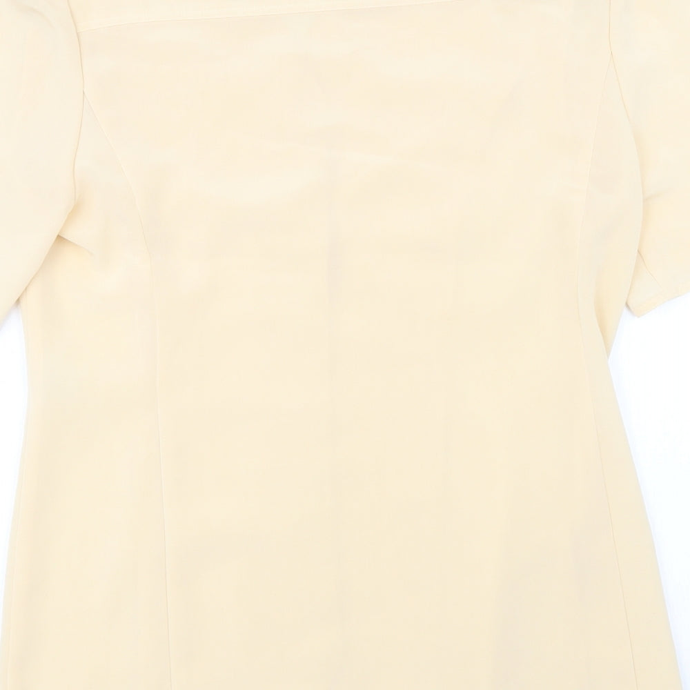 Precis Womens Yellow   Basic Blouse Size 10  - Padded Shoulders