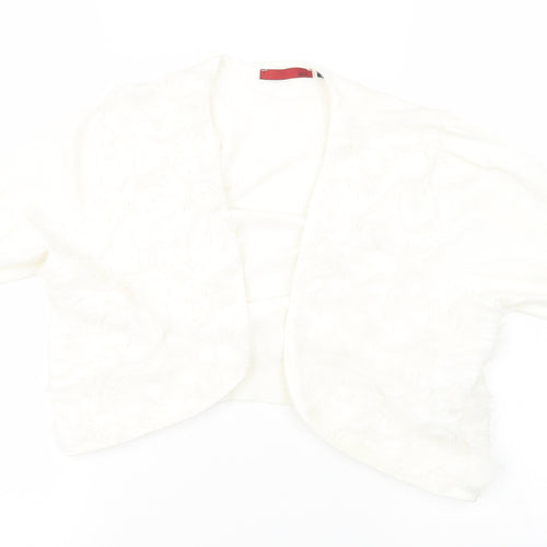 Preworn Womens White  Knit Jacket Waistcoat Size L