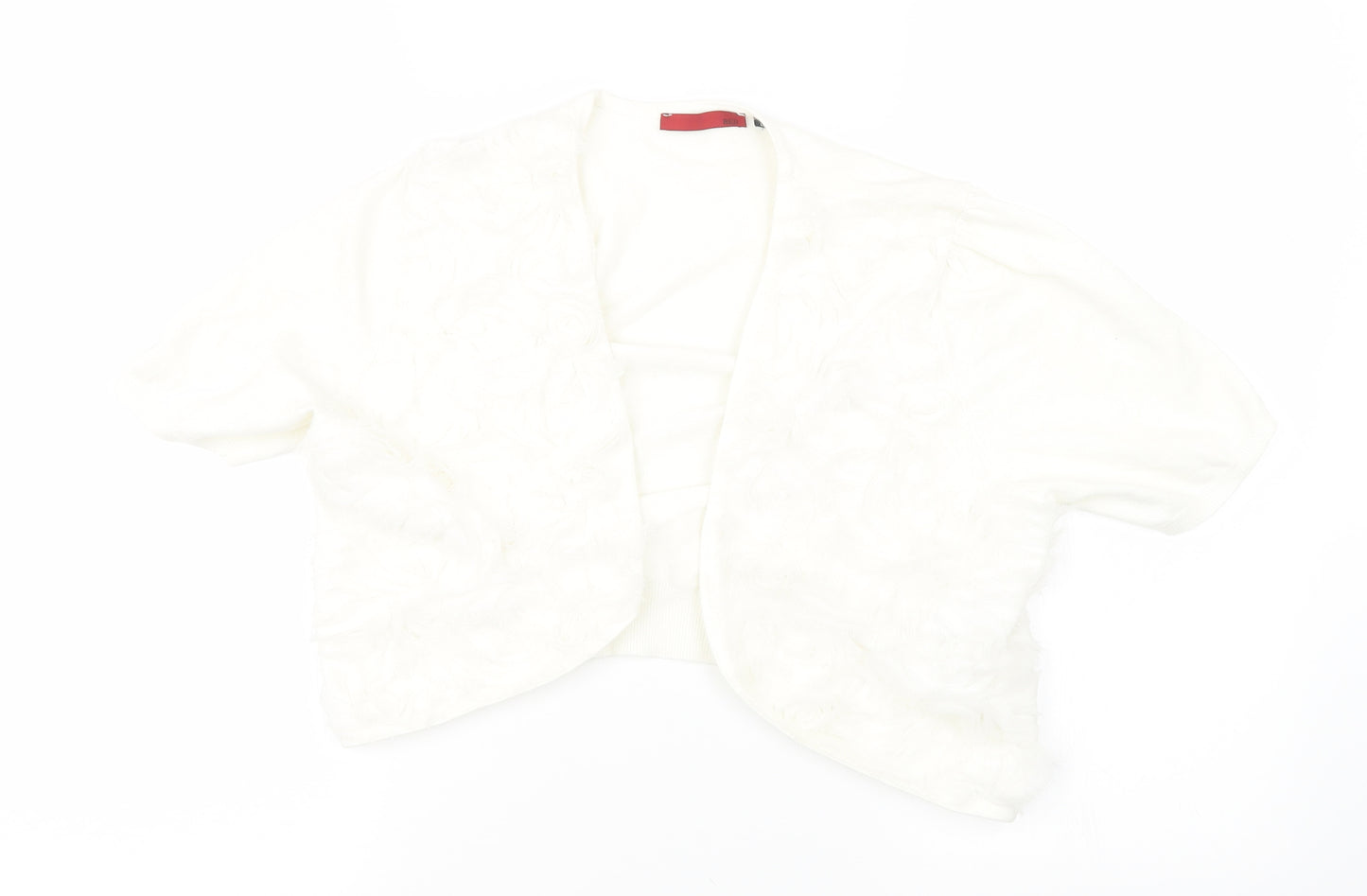 Preworn Womens White  Knit Jacket Waistcoat Size L