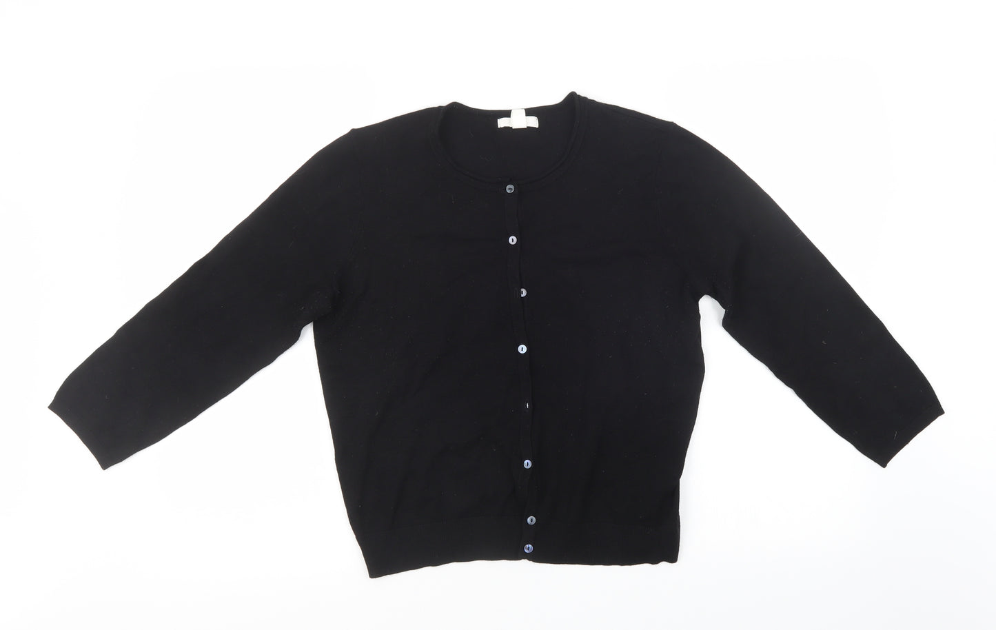 H&M Womens Black  Knit Cardigan Jumper Size M