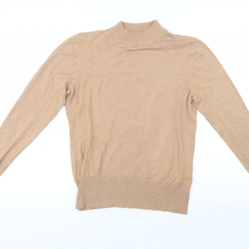 New Look Womens Beige  Knit Henley Sweatshirt Size 12