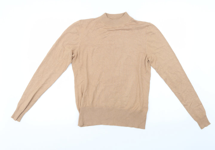 New Look Womens Beige Knit Henley Sweatshirt Size 12