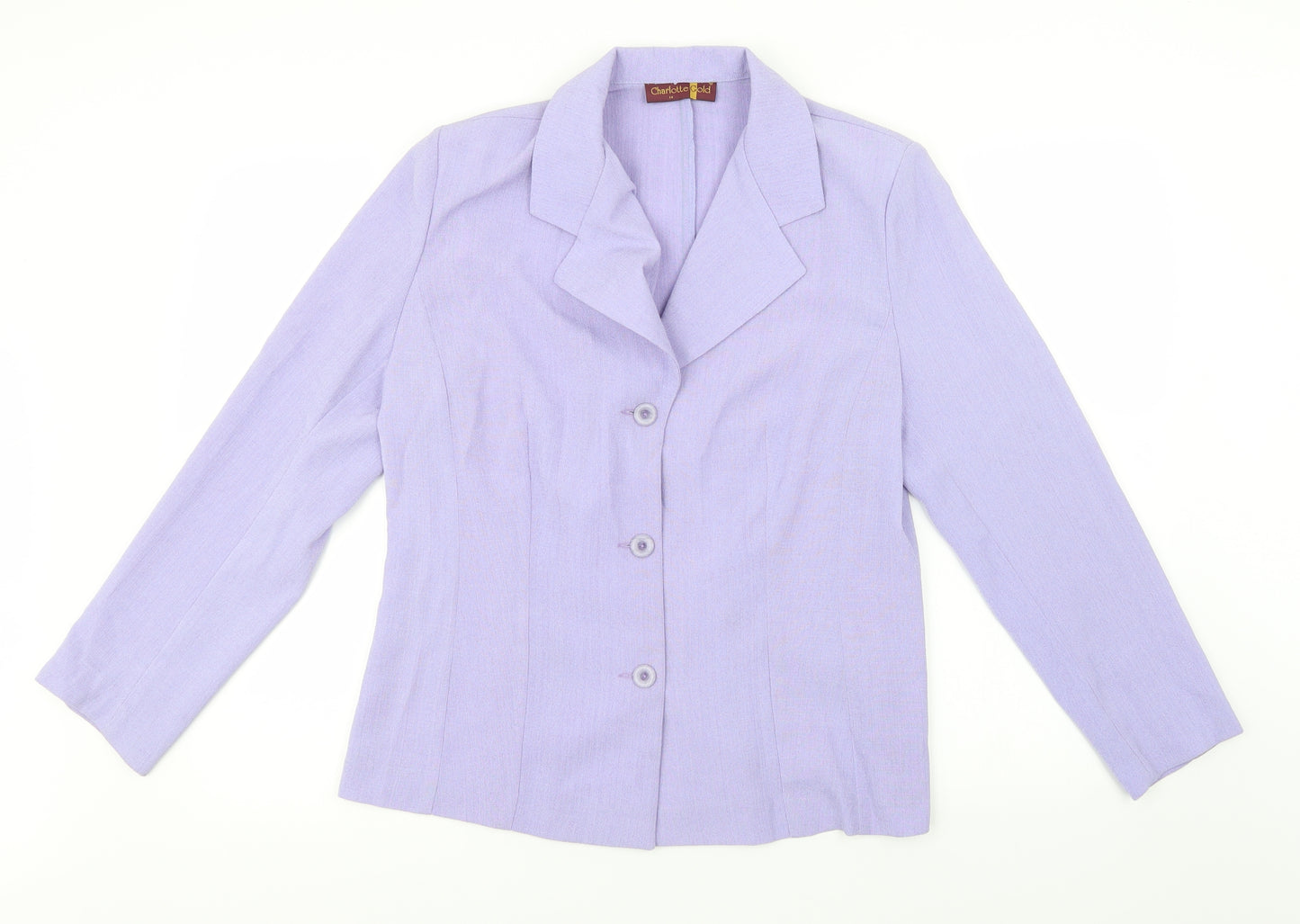 Charlotte Gold Womens Purple   Jacket Blazer Size 14