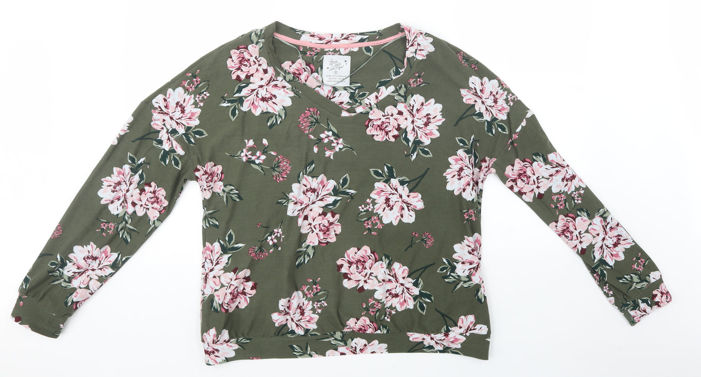 Primark Womens Green Floral   Pyjama Top Size 14