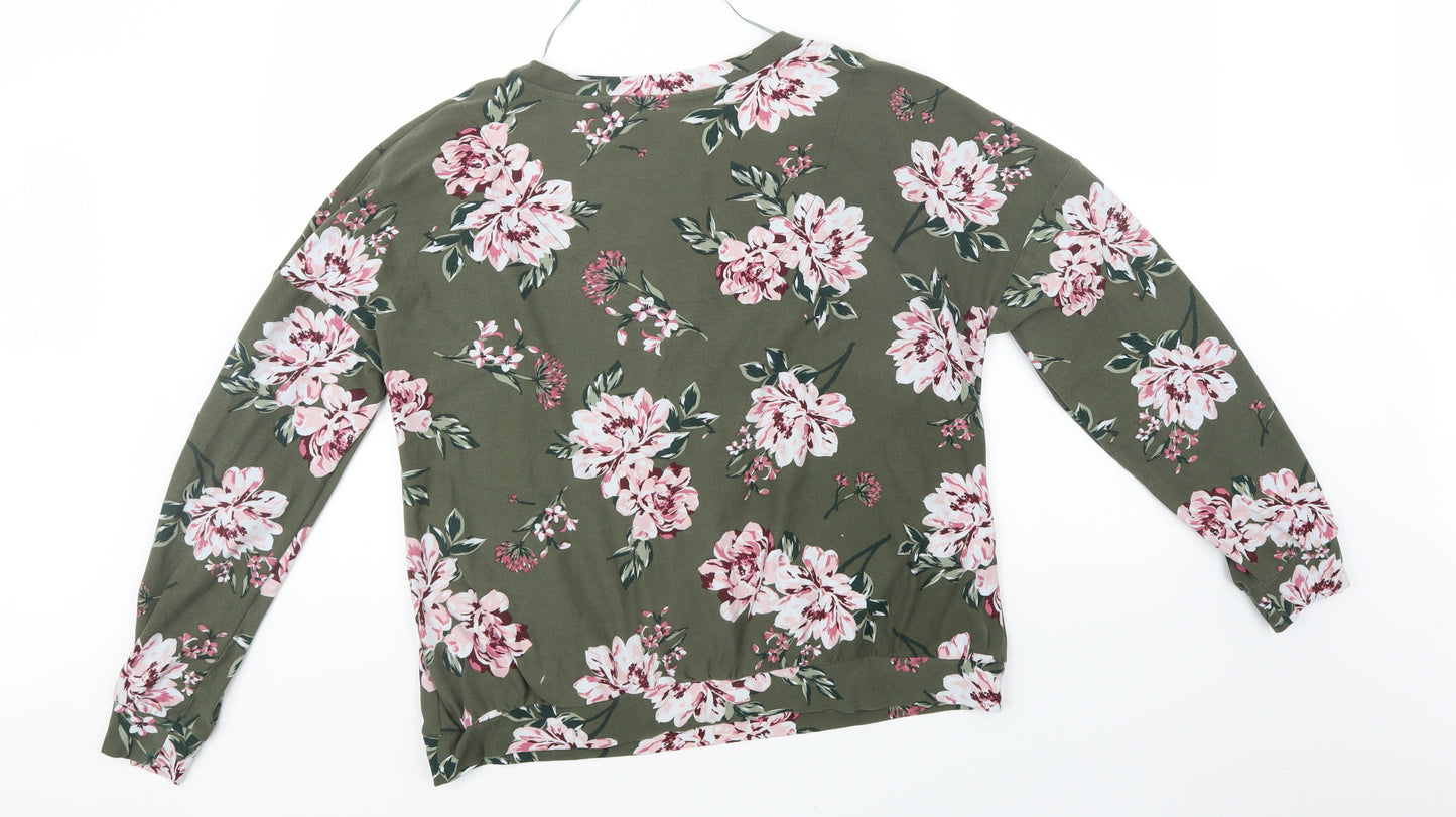 Primark Womens Green Floral   Pyjama Top Size 14