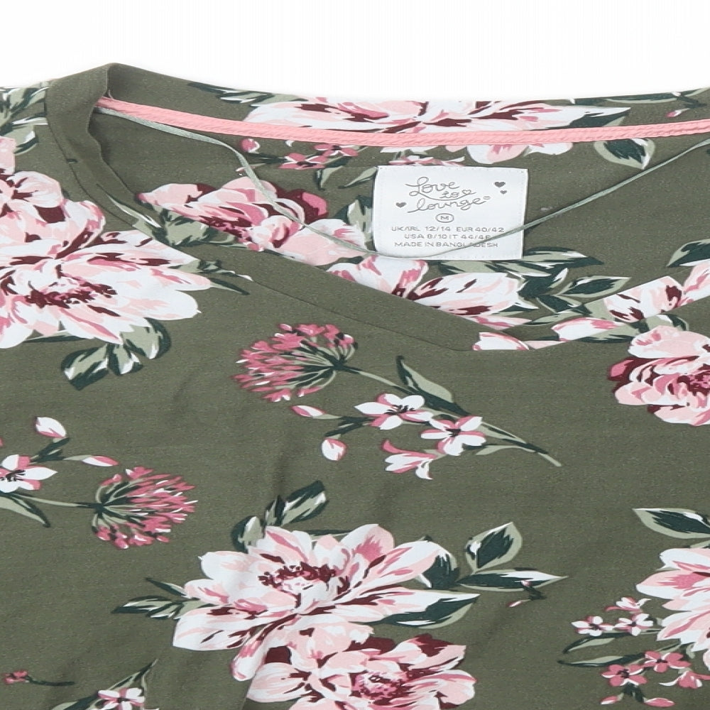 Primark Womens Green Floral   Pyjama Top Size 14