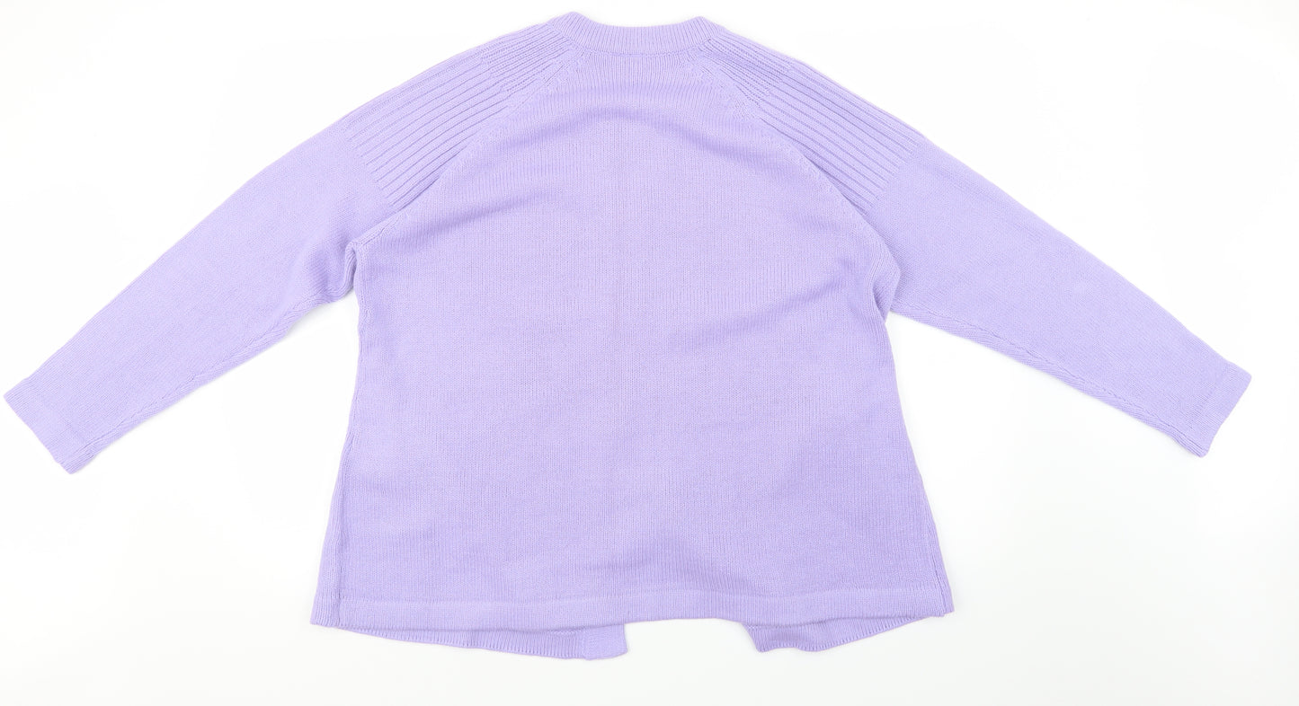 Preworn Womens Purple  Knit Cardigan Jumper Size 18