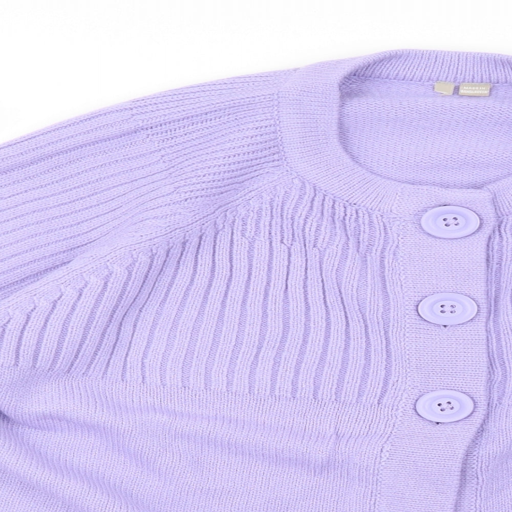 Preworn Womens Purple  Knit Cardigan Jumper Size 18