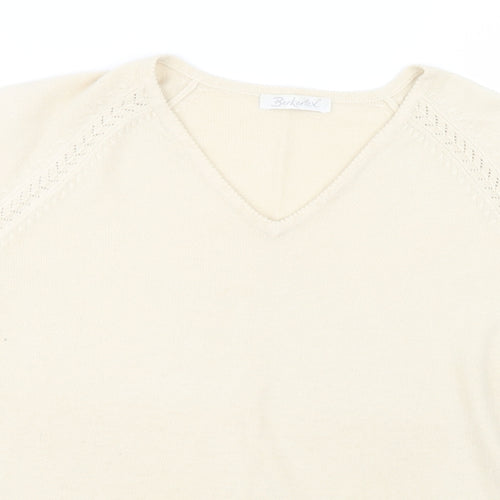 Berkertex Womens Yellow  Knit Basic T-Shirt Size 14