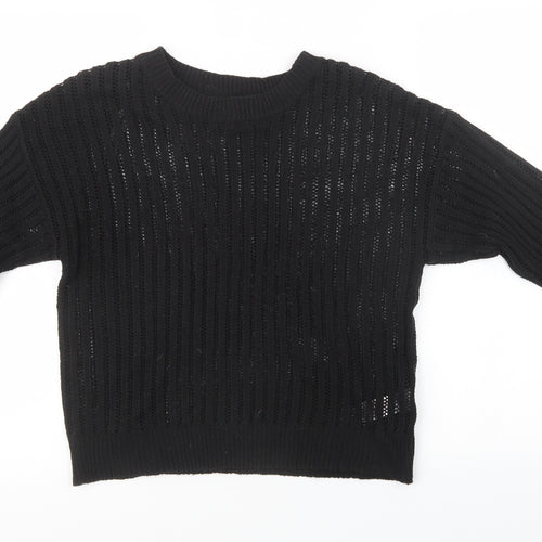 Primark Womens Black  Knit Pullover Sweatshirt Size 14