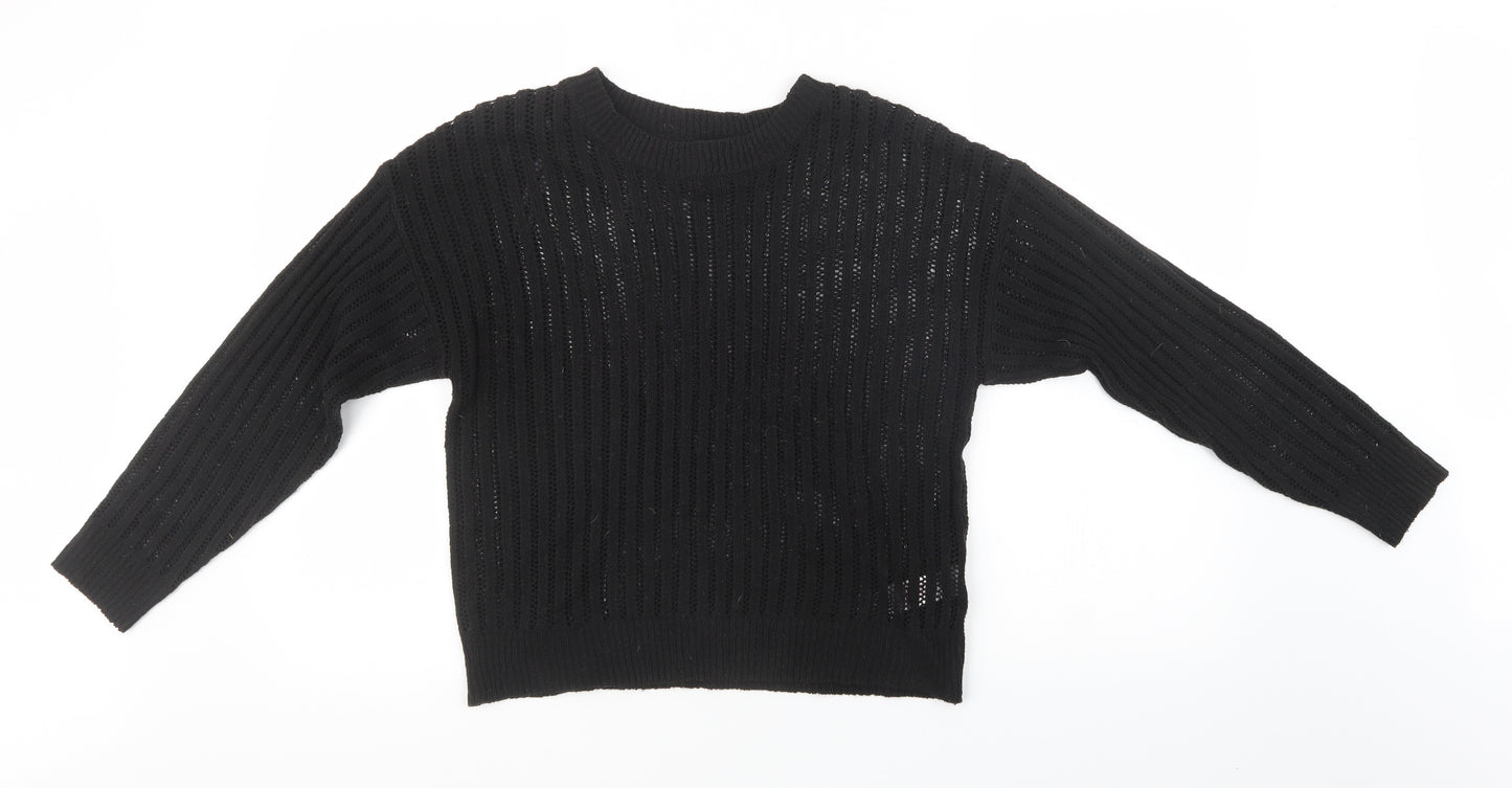 Primark Womens Black  Knit Pullover Sweatshirt Size 14