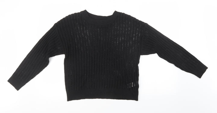 Primark Womens Black  Knit Pullover Sweatshirt Size 14