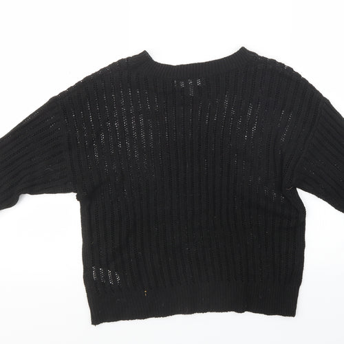 Primark Womens Black  Knit Pullover Sweatshirt Size 14
